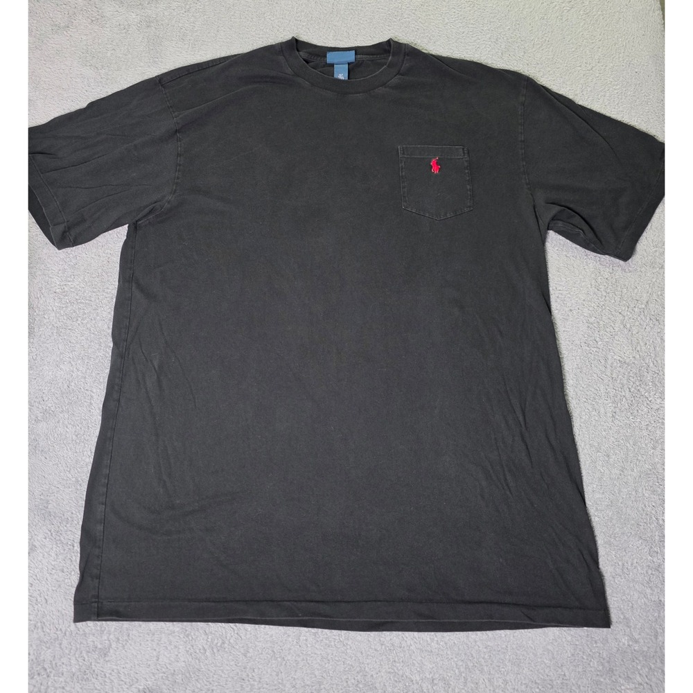 Polo Ralph Lauren Mens XLT T-Shirt Black Short Sleeve Pocket Pony Logo Tall